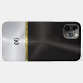 Zilver en zwart gepolijst metallic textuur Case-Mate iPhone case (Achterkant (horizontaal))