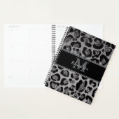 zilver en zwart glinsterend monogram gepersonalise planner (Display)