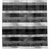 Zilver en zwart Glitter Douchegordijn (Voorkant)