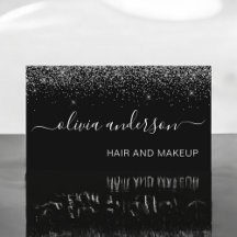 Zilver en zwart Glitter Hair Makeup Salon