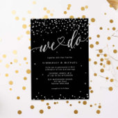 Zilver en Zwart Glitter Sparkle We Do Wedding Kaart