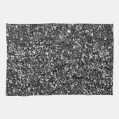 Zilver en zwart Glitter Theedoek (Horizontaal)