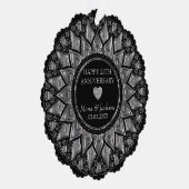 Zilver en zwart Mandala bruiloft Jubileum Ornament Kaart (Rechts)