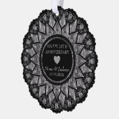 Zilver en zwart Mandala bruiloft Jubileum Ornament Kaart (Links)