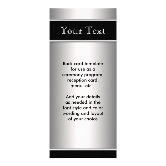 Zilver en Zwart Menu Programma (Voorkant)