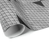 Zilver en Zwart Metallic Patroon Inpakpapier (Rol Hoek)