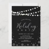 Zilver en zwart | Modern Corporate Holiday Party Kaart (Voorkant)