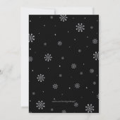 Zilver en zwart | Moderne Snowflakes Holiday Kaart (Achterkant)