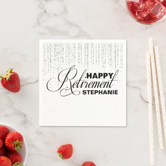 Zilver en zwart pensioen partij, aangepaste servet (Insitu)