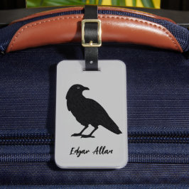 Zilver en zwart, persoonlijk Bagagelabel | Raven