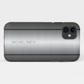 Zilver en zwart roestvrij staal metaal Case-Mate iPhone case (Achterkant (horizontaal))