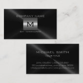 Zilver en zwart Roestvrij staal Visitekaartje (Voorkant / Achterkant)