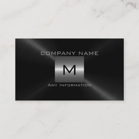 Zilver en zwart Roestvrij staal Visitekaartje (Voorkant)