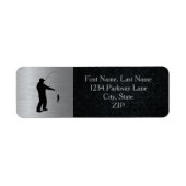 Zilver en zwart Rugged Vist Adresetiketten Etiket (Voorkant)