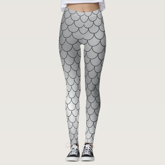 Zilver en zwart snakeskin patroonjurk leggings (Voorkant)