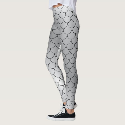 Zilver en zwart snakeskin patroonjurk leggings (Links)
