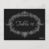 Zilver en Zwart Trouwreceptie Tafelnummer (Achterkant)