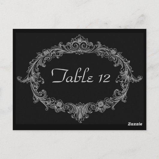 Zilver en Zwart Trouwreceptie Tafelnummer (Achterkant)