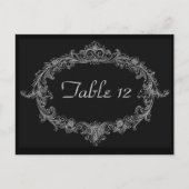 Zilver en Zwart Trouwreceptie Tafelnummer (Voorkant)