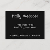 Zilver en zwart  visitekaartje (Achterkant)