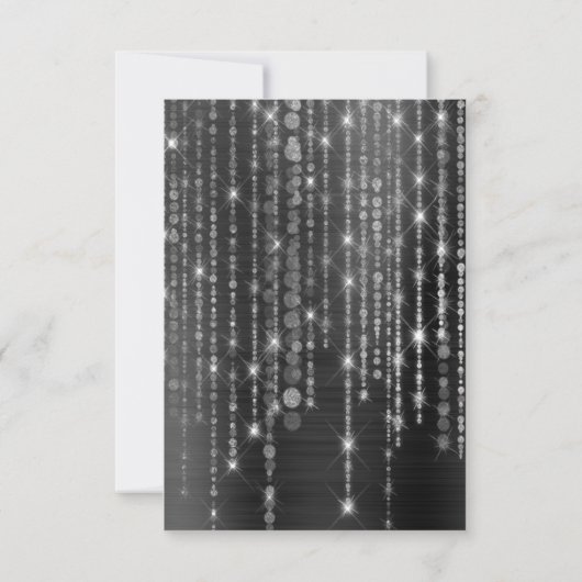 Zilver en Zwart Zoet Zestien Verjaardag Kaart (Achterkant)