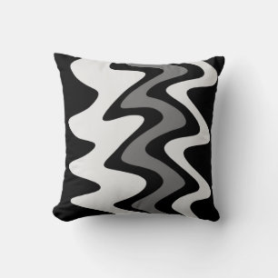 Zilver- en zwarte avy Stripes Kussen