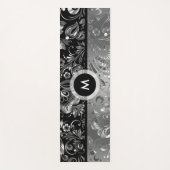 Zilver en zwarte  Damask Yogamat (Voorkant)