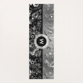 Zilver en zwarte  Damask Yogamat (Achterkant)
