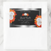 Zilver- en zwarte etiketten van Oranje witte rozen (Tas)