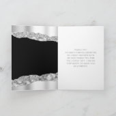 Zilver- en zwarte glazen scheuren zoete zestien bedankkaart (Binnen)