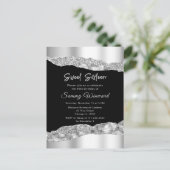 Zilver- en zwarte glazen scheuren zoete zestien briefkaart (Staand voorkant)