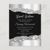 Zilver- en zwarte glazen scheuren zoete zestien briefkaart (Voorkant)