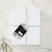 Zilver- en zwarte glazen scheuren zoete zestien cadeaulabel (Met Touw)