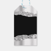 Zilver- en zwarte glazen scheuren zoete zestien cadeaulabel (Achterkant)