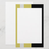 Zilver- en zwarte-grenskraam briefpapier (Voorkant / Achterkant)