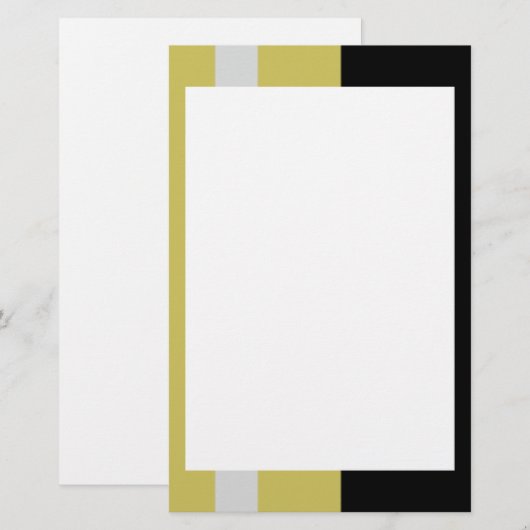 Zilver- en zwarte-grenskraam briefpapier (Voorkant / Achterkant)