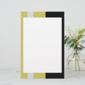 Zilver- en zwarte-grenskraam briefpapier (Staand voorkant)