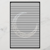 Zilver- en zwarte Keltische halve maan Briefpapier (Voorkant)