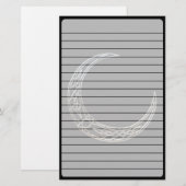 Zilver- en zwarte Keltische halve maan Briefpapier (Voorkant / Achterkant)