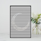 Zilver- en zwarte Keltische halve maan Briefpapier (Staand voorkant)