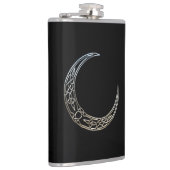 Zilver- en zwarte Keltische halve maan Heupfles (Rechts)