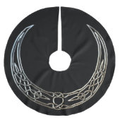 Zilver- en zwarte Keltische halve maan Kerstboom Rok (Voorkant)