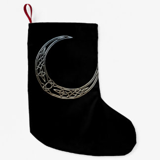 Zilver- en zwarte Keltische halve maan Kleine Kerstsok