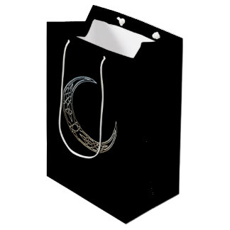 Zilver- en zwarte Keltische halve maan Medium Cadeauzakje