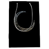 Zilver- en zwarte Keltische halve maan Medium Cadeauzakje (Voorkant)