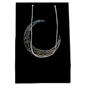 Zilver- en zwarte Keltische halve maan Medium Cadeauzakje (Achterkant)