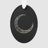 Zilver- en zwarte Keltische halve maan Ornament (achterkant)