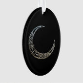 Zilver- en zwarte Keltische halve maan Ornament (voorkant)