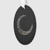 Zilver- en zwarte Keltische halve maan Ornament (voorkant)