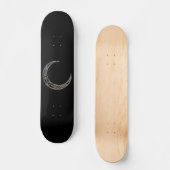 Zilver- en zwarte Keltische halve maan Persoonlijk Skateboard (Voorkant)